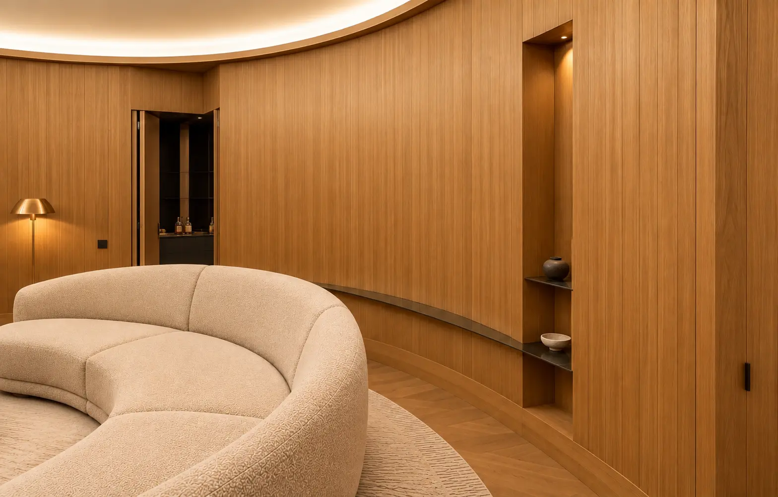 Envirograf clear intumescent lacquer system to oak panelling